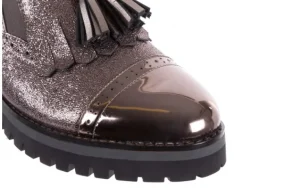 Półbuty -018 1922-X20 Pewter, Srebrny, Skóra naturalna | Bayla Hot