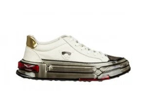 Półbuty 9699 White 104256, Biały, Skóra naturalna | John Doubare Outlet