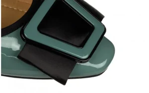 Półbuty E40303B Blue 514257, Zielony, Skóra lakierowana | Loretta Vitale New