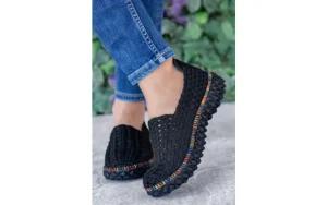 Półbuty Full Breath Bin Black With Tutti Frutti Binding 23 032956, Czarny, Materiał | Rock Fashion