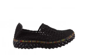 Półbuty Full Breath Bin Black With Tutti Frutti Binding 23 032956, Czarny, Materiał | Rock Fashion