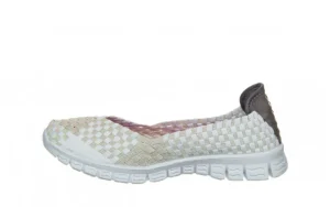 Półbuty Gerta Pearl Silver White 032960, Biały, Materiał | Rock Fashion