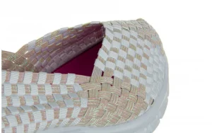 Półbuty Gerta Pearl Silver White 032960, Biały, Materiał | Rock Fashion