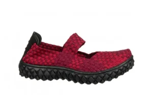 Półbuty Over Deep Bordo 032037, Czerwony, Materiał | Rock New