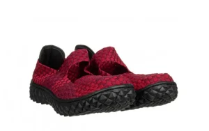 Półbuty Over Deep Bordo 032037, Czerwony, Materiał | Rock New