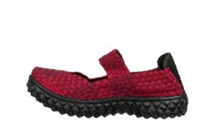 Półbuty Over Deep Bordo 032037, Czerwony, Materiał | Rock New