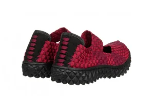 Półbuty Over Deep Bordo 032037, Czerwony, Materiał | Rock New