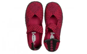 Półbuty Over Deep Bordo 032037, Czerwony, Materiał | Rock New