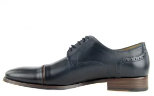 Półbuty Valuni 8677 Blue/Tan, Granat, Skóra naturalna | Bayla New