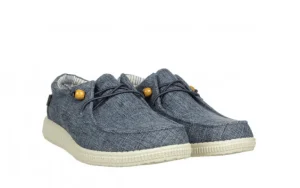 Półbuty Wp150 Wallabi Linen Azul 003319, Niebieski, Materiał | Walk In Pitas Hot