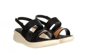 Sandały Cris Soft Light Sand Black 198006, Czarny, Tworzywo | Azaleia Discount
