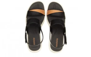 Sandały Cris Soft Light Sand Black 198006, Czarny, Tworzywo | Azaleia Discount