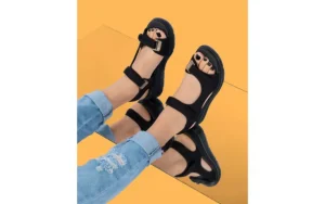 Sandały Greice Soft Papete Black 198043, Czarny, Materiał | Azaleia Online