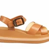 Sandały Marie Sandal Plat Fem Dark Brown 198050, Brązowy, Tworzywo | Azaleia Fashion