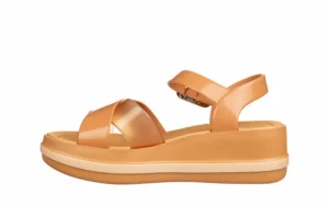 Sandały Marie Sandal Plat Fem Dark Brown 198050, Brązowy, Tworzywo | Azaleia Fashion