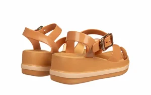 Sandały Marie Sandal Plat Fem Dark Brown 198050, Brązowy, Tworzywo | Azaleia Fashion