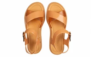 Sandały Marie Sandal Plat Fem Dark Brown 198050, Brązowy, Tworzywo | Azaleia Fashion