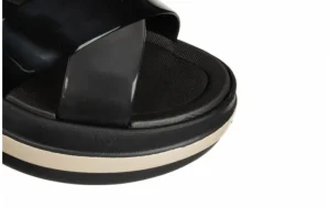 Sandały Marie Sandal Plat Fem Black 198049, Czarny, Tworzywo | Azaleia Discount