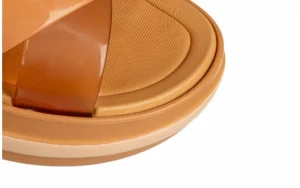 Sandały Marie Sandal Plat Fem Dark Brown 198050, Brązowy, Tworzywo | Azaleia Fashion