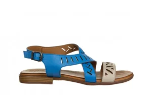 Sandały -161 191 815 1526 06 21 Denim Light Grey 161721, Niebieski, Skóra naturalna | Bayla New