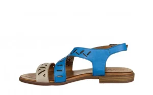 Sandały -161 191 815 1526 06 21 Denim Light Grey 161721, Niebieski, Skóra naturalna | Bayla New