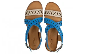 Sandały -161 191 815 1526 06 21 Denim Light Grey 161721, Niebieski, Skóra naturalna | Bayla New