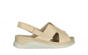 Sandały -161 022 05 6101 Beige Dark Coconut 161275, Beżowy, Skóra naturalna | Bayla Hot