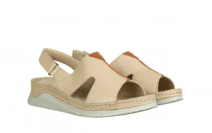 Sandały -161 022 05 6101 Beige Dark Coconut 161275, Beżowy, Skóra naturalna | Bayla Hot