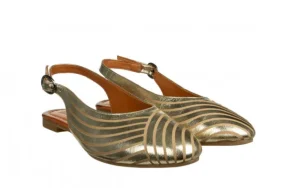 Sandały -161 037 117 125 Gold Kristal 161685, Złoty, Skóra naturalna | Bayla Discount