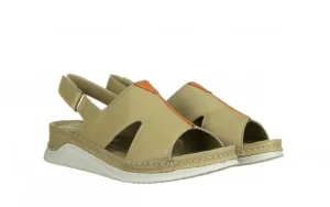 Sandały -161 022 05 6101 Scorpion Dark Coconut 161281, Zielony, Skóra naturalna | Bayla Fashion