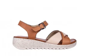 Sandały -161 016 981 Beige Coconut 161197, Brąz/ Beż, Skóra naturalna | Bayla Clearance