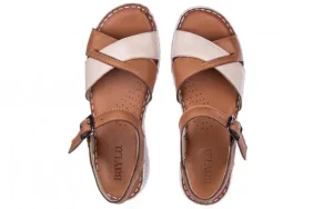Sandały -161 016 981 Beige Coconut 161197, Brąz/ Beż, Skóra naturalna | Bayla Clearance