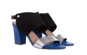 Sandały -067 122330 B Silver Black Lake, Czarny/ Granat/ Srebro, Skóra naturalna | Bayla Sale