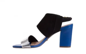 Sandały -067 122330 B Silver Black Lake, Czarny/ Granat/ Srebro, Skóra naturalna | Bayla Sale