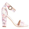 Sandały -056 8024-1292 Białe Sandały w Kwiaty, Skóra naturalna | Bayla Hot