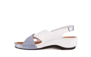 Sandały -112 0158-30 Biały Niebieski, Skóra naturalna | Bayla Best