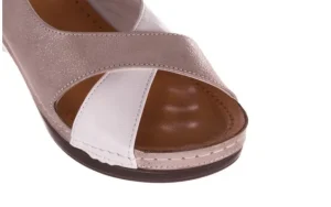 Sandały -112 0158-58 Biały Szary, Skóra naturalna | Bayla New