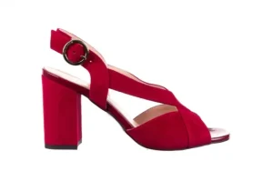 Sandały -056 9205-1432 Burgund Zamsz, Skóra naturalna | Bayla Best