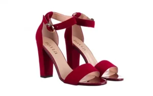 Sandały -056 8024-1432 Burgund Zamsz, Skóra naturalna | Bayla Hot