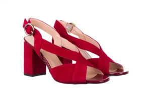 Sandały -056 9205-1432 Burgund Zamsz, Skóra naturalna | Bayla Best