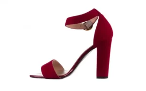 Sandały -056 8024-1432 Burgund Zamsz, Skóra naturalna | Bayla Hot