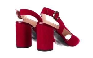 Sandały -056 9205-1432 Burgund Zamsz, Skóra naturalna | Bayla Best