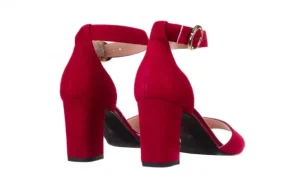 Sandały -056 9249-1432 Burgund Zamsz, Skóra naturalna | Bayla Fashion