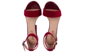 Sandały -056 8024-1432 Burgund Zamsz, Skóra naturalna | Bayla Hot