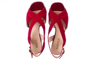 Sandały -056 9205-1432 Burgund Zamsz, Skóra naturalna | Bayla Best