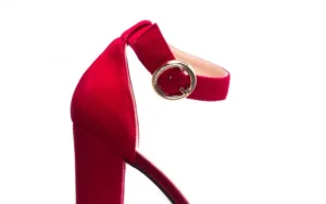 Sandały -056 8024-1432 Burgund Zamsz, Skóra naturalna | Bayla Hot