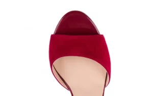 Sandały -056 9249-1432 Burgund Zamsz, Skóra naturalna | Bayla Fashion