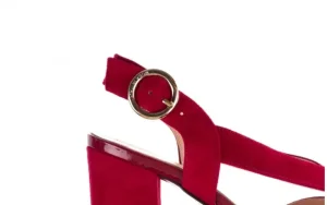 Sandały -056 9205-1432 Burgund Zamsz, Skóra naturalna | Bayla Best