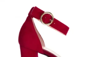 Sandały -056 9249-1432 Burgund Zamsz, Skóra naturalna | Bayla Fashion