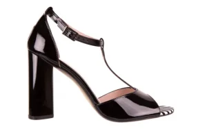 Sandały -097 08 Czarno - Białe Sandały, Skóra naturalna lakierowana | Bayla Clearance